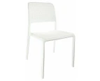 CafePro Bora Bristo Plastic Resin Chair, Polypropylene Easily Stackable, Matt Finish White