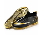Unisex's FG Spikes Football Boots Gold-plated Sole Soccer Shoes - Black