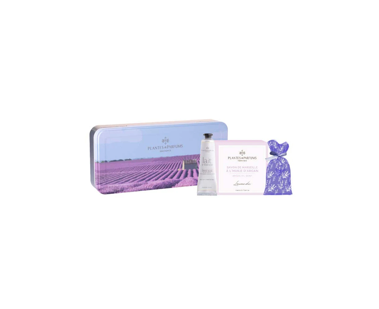 Plantes & Parfums Lavender Fields 3 Piece Soap, Hand Cream & Sachet Gift Box