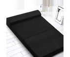 Artiss Giselle Bedding Folding Foam Mattress Portable Double Sofa Bed Mat Air Mesh Fabric Black