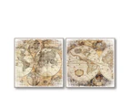 Charlie & Co. World Map Wall Art - Set of Two