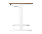 Oikiture 120CM Electric Standing Desk Single Motor Height Adjustable Sit Stand Table White Frame OAK Tabletop