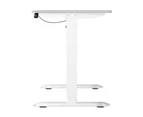 Oikiture 120CM Electric Standing Desk Single Motor Height Adjustable Sit Stand Table White Frame White Tabletop