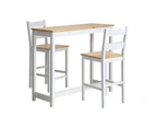 Oikiture 3PCS Bar Table Set 2 Stools Chairs Kitchen Dining Breakfast Cafe Tables