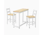 Oikiture 3PCS Bar Table Set 2 Stools Chairs Kitchen Dining Breakfast Cafe Tables