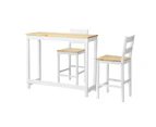 Oikiture 3PCS Bar Table Set 2 Stools Chairs Kitchen Dining Breakfast Cafe Tables