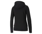 Puma Women's Essentials Small Logo Full Zip Fleece Hoodie - Black