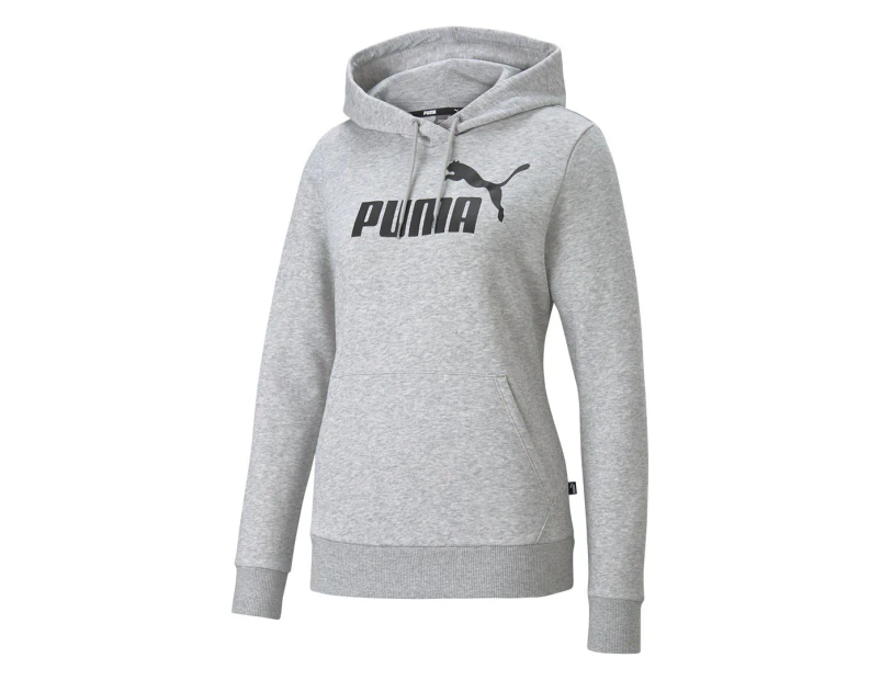 Puma Women's Essentials Logo Fleece Hoodie - Light Grey Heather