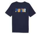Puma Men's Graphics Feel Good Tee / T-Shirt / Tshirt - Club Navy