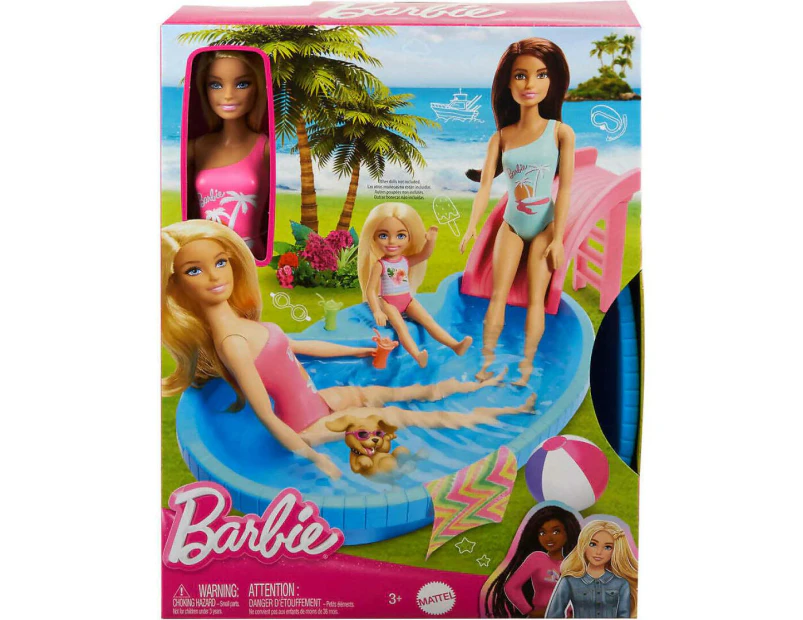 Barbie - Summer Pool With Doll - Mattel