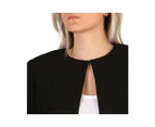 Solid Colour Front Fastening Blazer for - Black