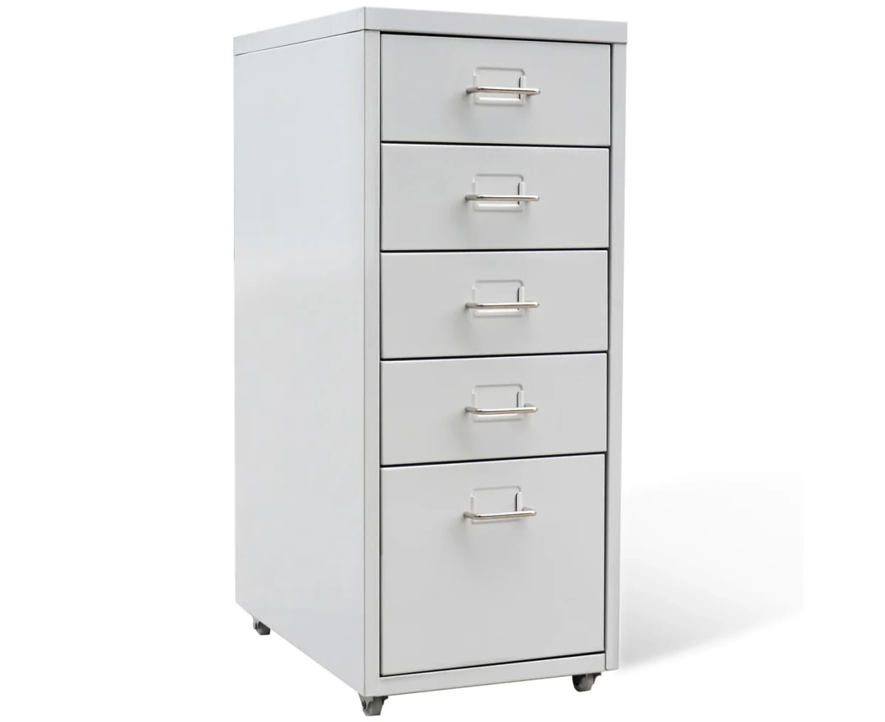 vidaXL File Cabinet with 5 Drawers Grey 68.5 cm Steel