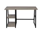 vidaXL Desk with 2 Shelves Grey and Oak