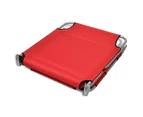 vidaXL Folding Sun Lounger with Head Cushion Powder-coated Steel Red