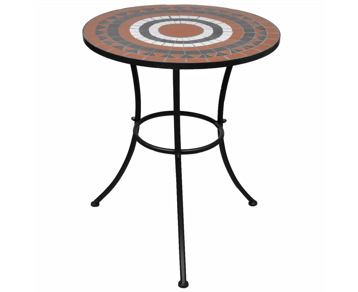 vidaXL Bistro Table Terracotta and White 60 cm Mosaic