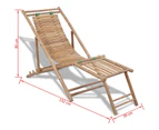 vidaXL Outdoor Deck Chair with Footrest Bamboo