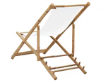 vidaXL Outdoor Deck Chair Bamboo and Canvas