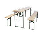 vidaXL Folding Beer Table with 2 Benches 220 cm Fir Wood