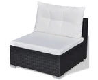 vidaXL 10 Piece Garden Lounge Set with Cushions Poly Rattan Black
