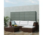 vidaXL 5 Piece Garden Lounge Set with Cushions Poly Rattan Brown