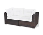 vidaXL 5 Piece Garden Lounge Set with Cushions Poly Rattan Brown