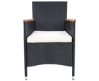 Garden Chairs 2 pcs with Cushions Poly Rattan Black