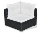 10 Piece Garden Lounge Set with Cushions Poly Rattan Black