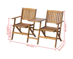 vidaXL Folding Garden Bench with Tea Table 140 cm Solid Acacia Wood