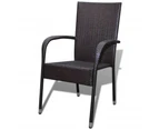 vidaXL Garden Chairs 2 pcs Poly Rattan Brown