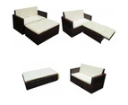 vidaXL 2 Piece Garden Lounge Set with Cushions Poly Rattan Brown