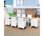 vidaXL 9 Piece Outdoor Dining Set Poly Rattan Cream White