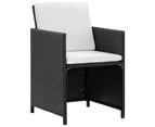 vidaXL 13 Piece Outdoor Dining Set with Cushions Poly Rattan Black