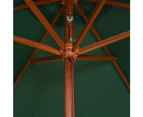 vidaXL Parasol 270x270 cm Wooden Pole Green