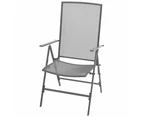 vidaXL Stackable Garden Chairs 2 pcs Steel Grey