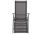 vidaXL Reclining Deck Chair Aluminium and Textilene Black