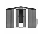 vidaXL Garden Storage Shed Grey Metal 257x205x178 cm