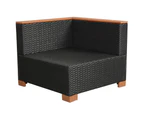 8 Piece Garden Lounge Set with Cushions Poly Rattan Black