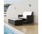 vidaXL 2 Piece Garden Lounge Set with Cushions Poly Rattan Black