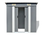 vidaXL Garden Shed Grey Metal