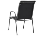 vidaXL Stackable Garden Chairs 6 pcs Steel and Textilene Black