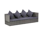 vidaXL Garden Bed Grey 200x60 cm Poly Rattan