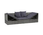 vidaXL Garden Bed Grey 200x60 cm Poly Rattan