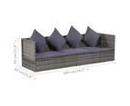 vidaXL Garden Bed Grey 200x60 cm Poly Rattan