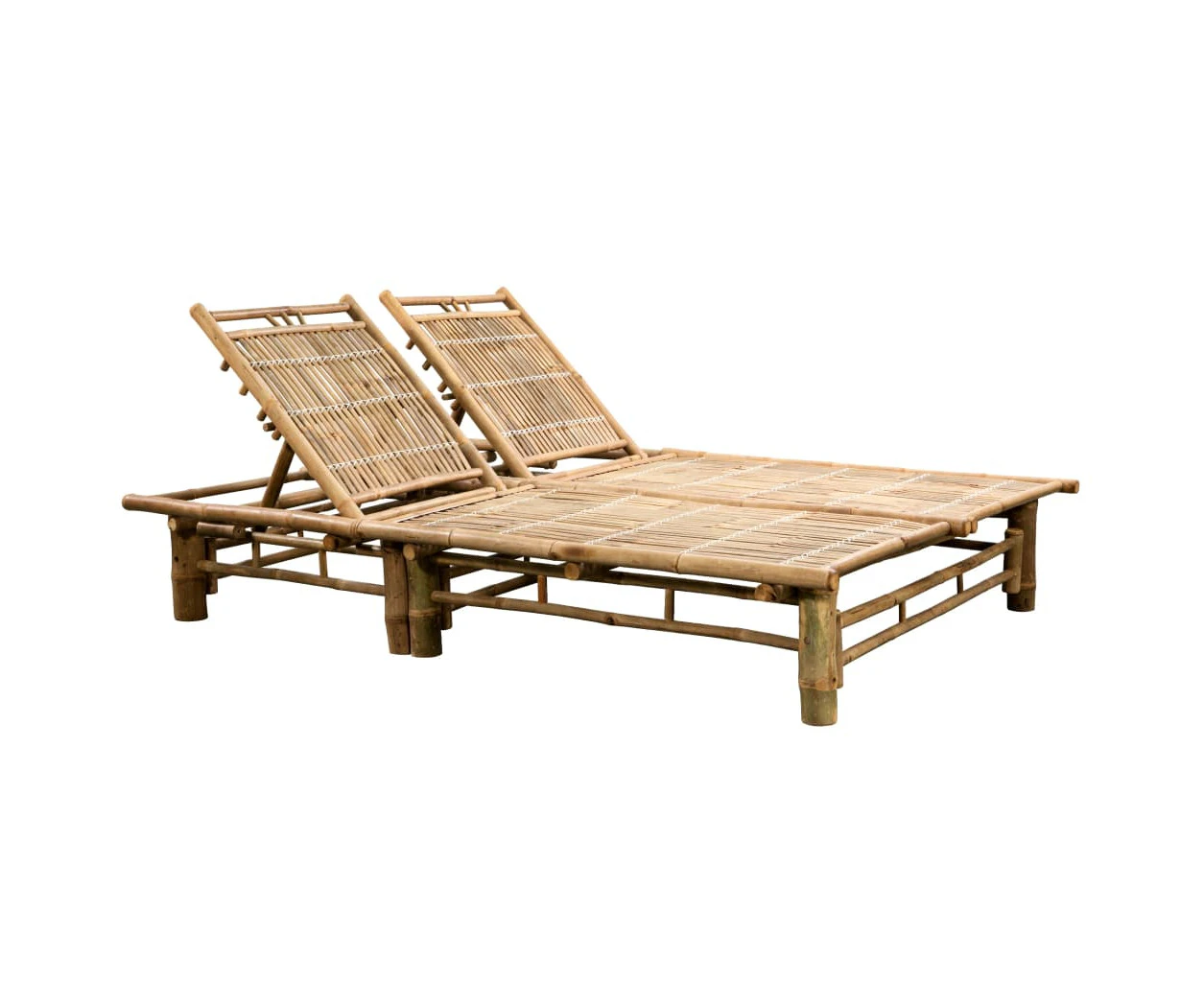 vidaXL 2-Person Sun Lounger Bamboo