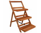 vidaXL 3-Tier Plant Stand 50x63x80 cm Solid Acacia Wood