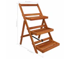 vidaXL 3-Tier Plant Stand 50x63x80 cm Solid Acacia Wood