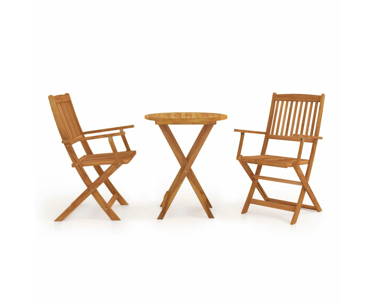 vidaXL 3 Piece Folding Bistro Set solid Acacia Wood