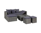 4 Piece Garden Lounge Set with Cushions Poly Rattan Grey