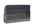 vidaXL Garden Bed with Canopy Grey 205x62 cm Poly Rattan