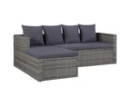 vidaXL 4 Piece Garden Lounge Set with Cushions Poly Rattan Grey